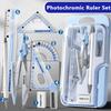 9PCS/Set Propelling Pencil Stationery Ruler Set Plastic Protractor Drawing Tool  Students