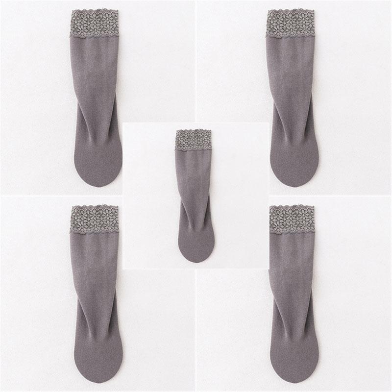 5 Pairs of Women Lace Mid Tube Socks for Spring Autumn Warm Simple Comfortable Casual Breathable Cold Resistance Versatile Socks