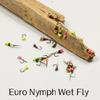 6PCS Fast Sinking Perdigon Euro Nymph Wet Fly Fishing Tungsten Bead Head Barbless Jig Hook Trout Grayling Panfish Fishing Lures