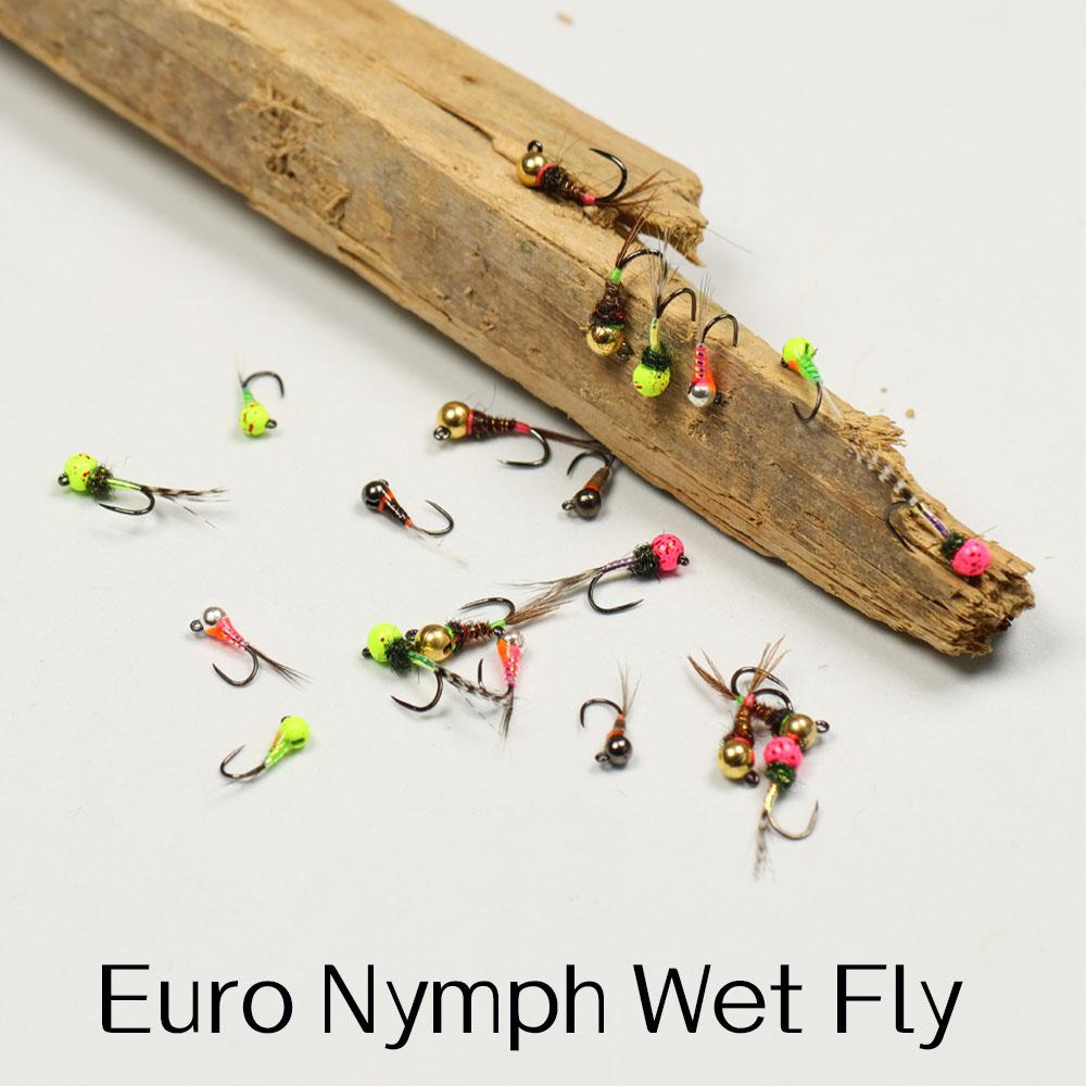 6PCS Fast Sinking Perdigon Euro Nymph Wet Fly Fishing Tungsten Bead Head Barbless Jig Hook Trout Grayling panfish Fishing Lures