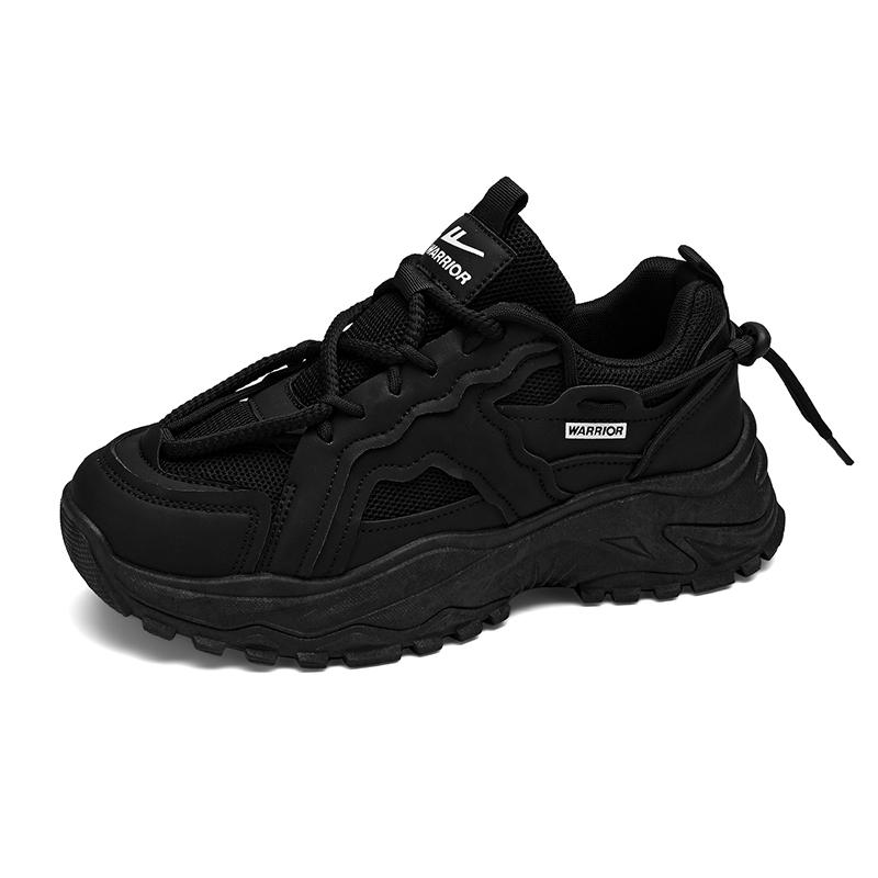 Warrior Black Knight Classic Retro Versatile Fashion Trend Thick Sole Shock Absorption Increased Height Breathable Low-Top Dad Shoes WXY(S)-3806N04