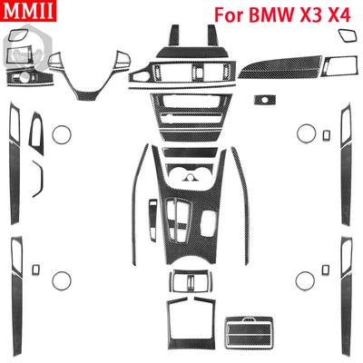 RRX voor BMW X3 F25 X4 F26 2011-2017 Koolstofvezel Interieur Stuurwiel Versnellingspook Decor Cover Trim sticker Auto