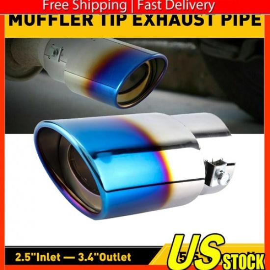 Car Auto Exhaust Pipe Blue Rear Tail Muffler Throat Tip Tailpipe Auto Parts