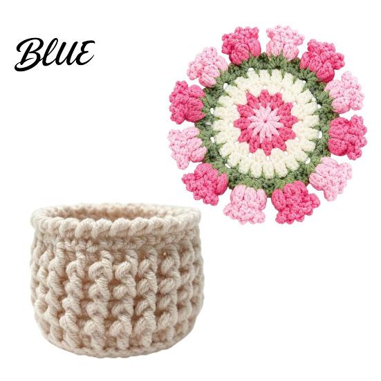 Handwoven Tea Cup Coasters Crochet Flower Bouquet Coaster Handmade Knit Rose Mug Mat Transforms Into Bouquet 2-in-1 Botanical Room Decoration Drink