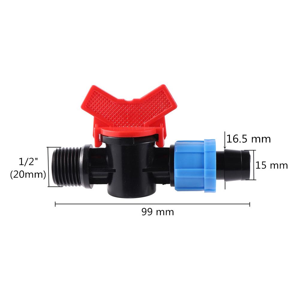 1/2" Male Thread To 16mm Locked Water Valve 16mm Drip Tape Connector Irrigation Hose Nut Connector Quality Pipe Water Switch