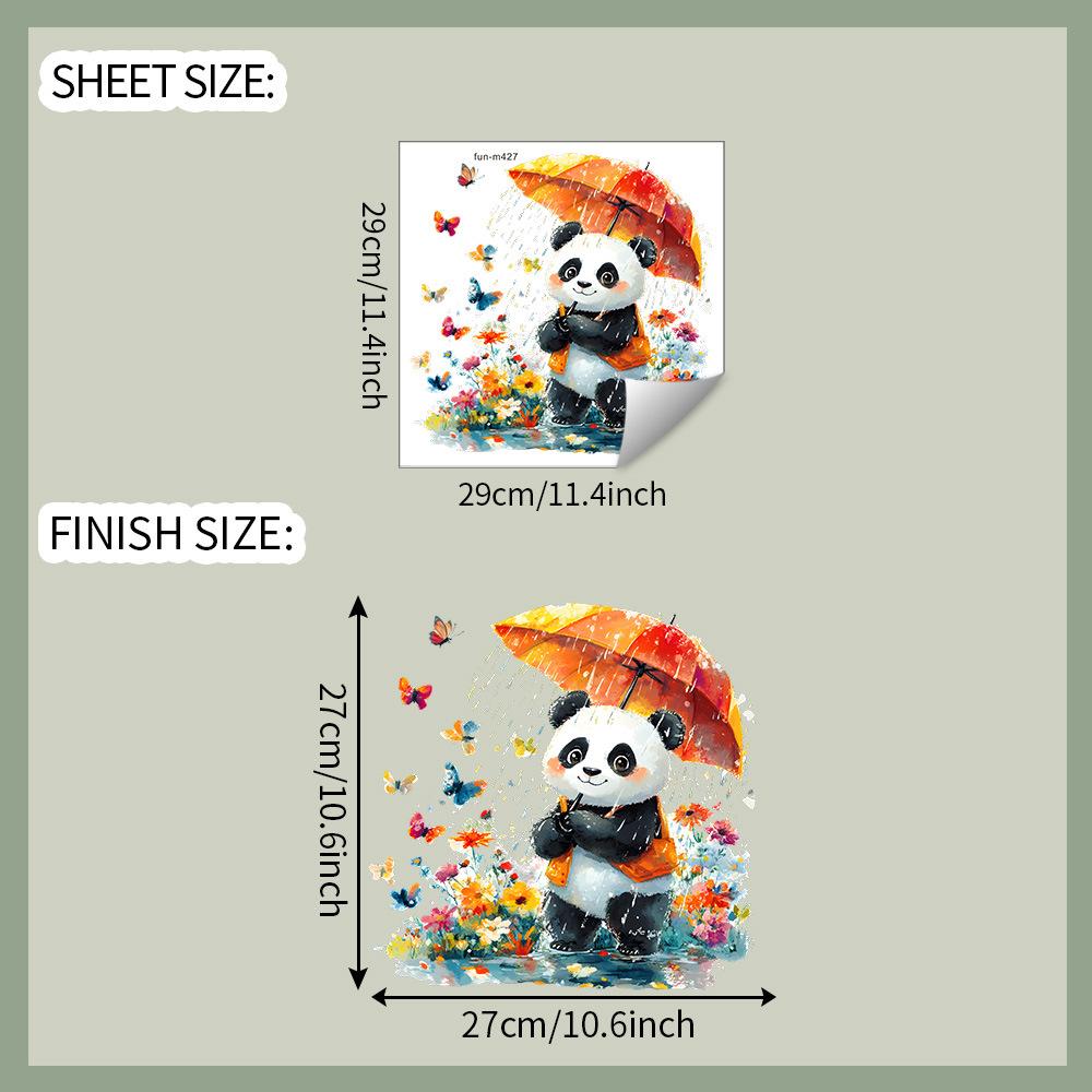 

Раскрашенный цветок Панда красная Ванная Туалет и Туалетные наклейки для украшения и декора