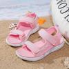 Girls Sandals Lightweight Simple Velcro Summer Pink Cute Girls Sandals Middle and Older Children Elementary School Casual Shoes