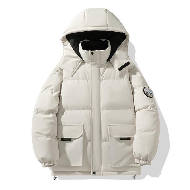 Men's Winter Thickened Fleece Cotton-Padded Jacket Outdoor Sports Hooded Mountaineering Workwear Warm Couple's Coat