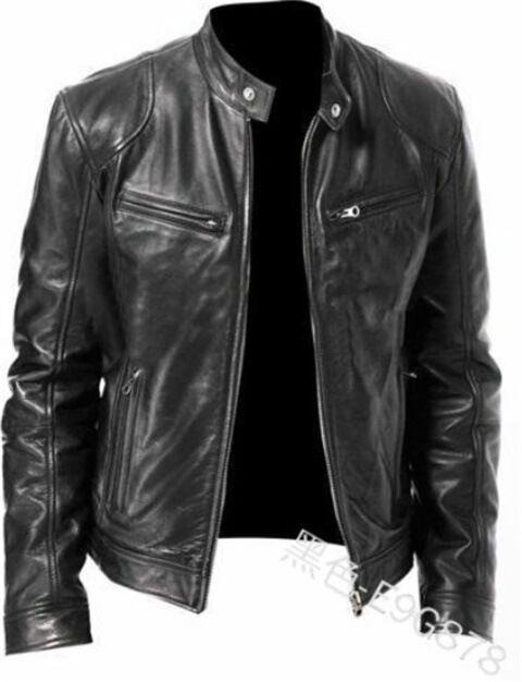 Autumn and winter spot new business pu rest leather jacket business gentleman thermal zipper cardigan decoration