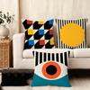Abstract B-Bauhaus Geometry Cushion Cover Soft Plush Fabric Double-Sided Printed Sofa Cushion Cover For All Seasons Home Decor
