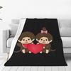 Monchhichi Fluffy and Stylish Flannel Cute Throw Blanket for X Blanket, Blanket, All-Season Washable, Warmth, 50" 40"