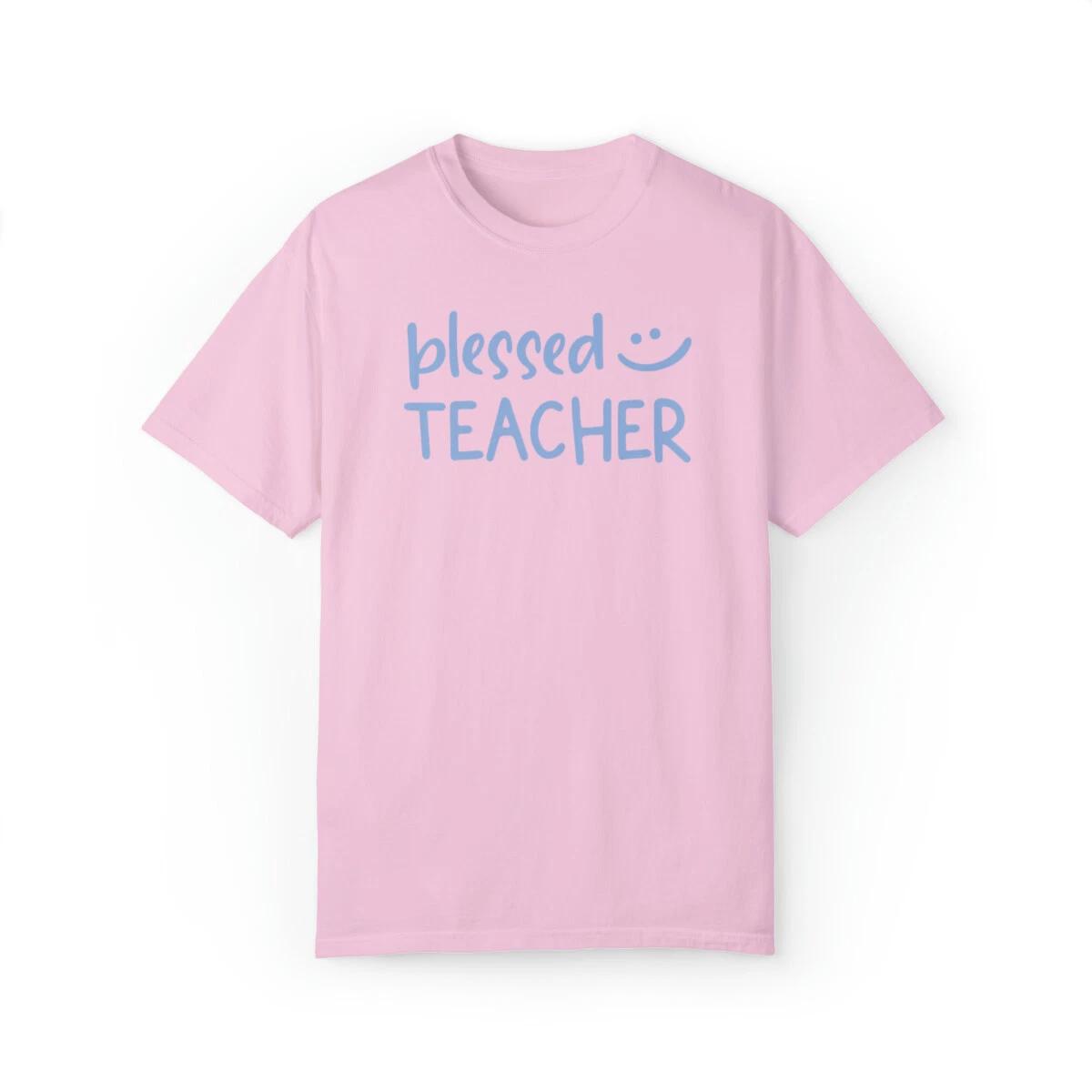 Blessed Teacher at Work T-Shirt, Teacher Motivation Inspire Tee, Christian Gift S