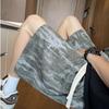 Men's Marble Pattern Printed Elastic Waist Drawstring Casual Summer Loose Shorts