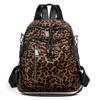 2025 New Fashion Leopard Soft Leather Travel Backpacks Women's Large Capacity Shoulder Bags Totes School Bag Crossbody Bagpack