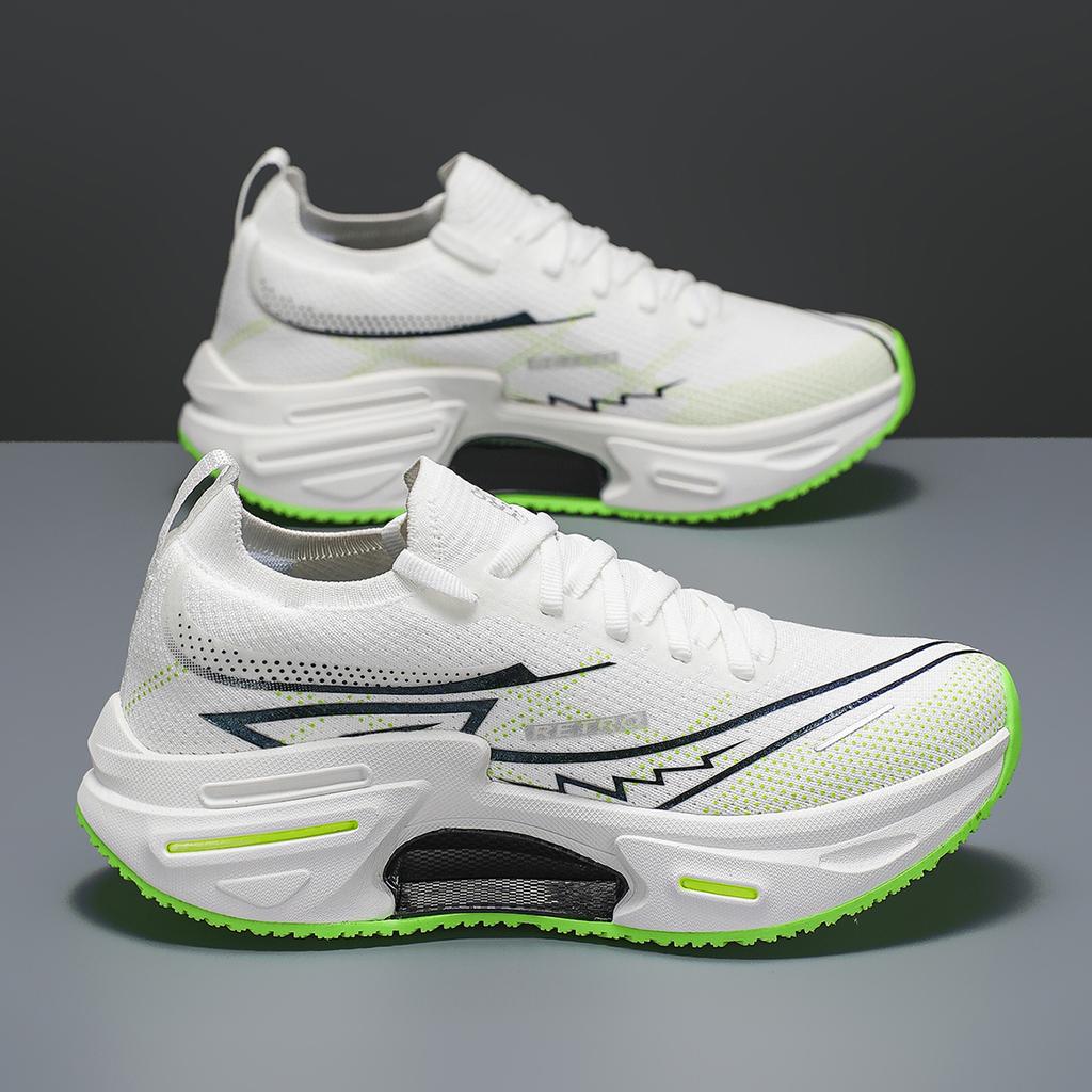 Paar Laufschuhe Atmungsaktives Mesh Dämpfung Rückprall Tennisschuhe Eng Anliegend Flach Bequem Schnürschuhe für Herren Damen