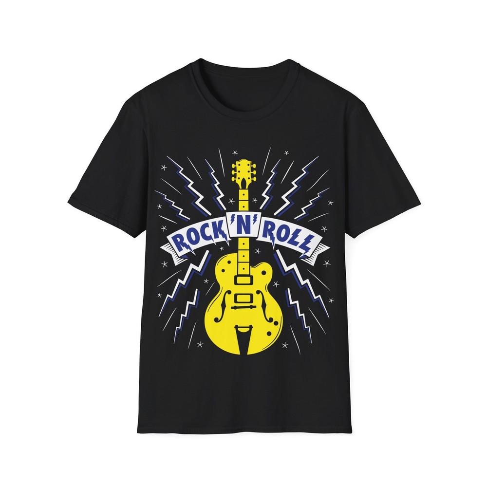 Rock'n'Roll Guitar Unisex Softstyle T-Shirt, Music Fan Top, Men's Women's Tee