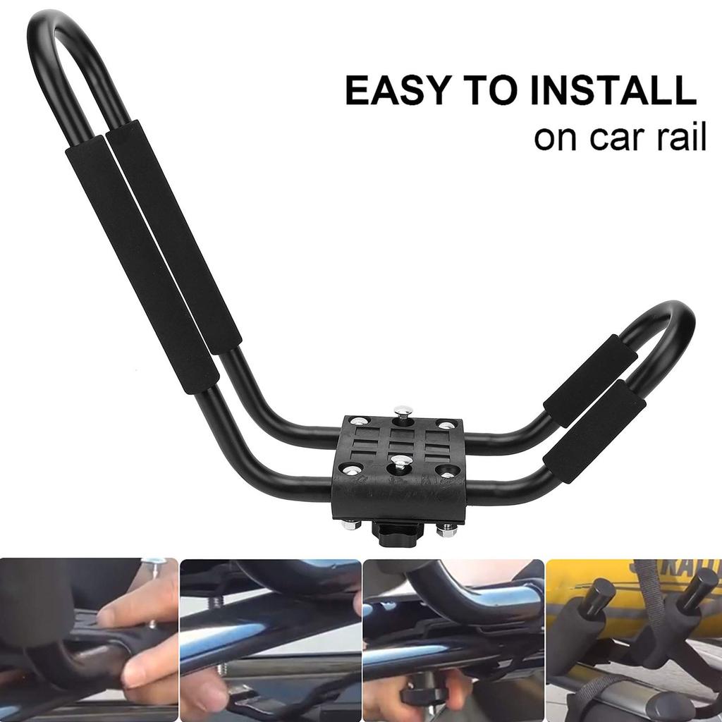 1 Pair Kayak Roof Canoe Carrier with Car Rail Storage Holder and Fitting Accessories for Rooftop Max Load 100kg Rack, Canoes, Boats, Surfboards, Skis,