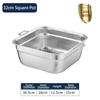 304 Stainless Steel Square Perforated Strainer Flat Bottom with Side Handles Colander for Washing Vegetables Marinating Tray