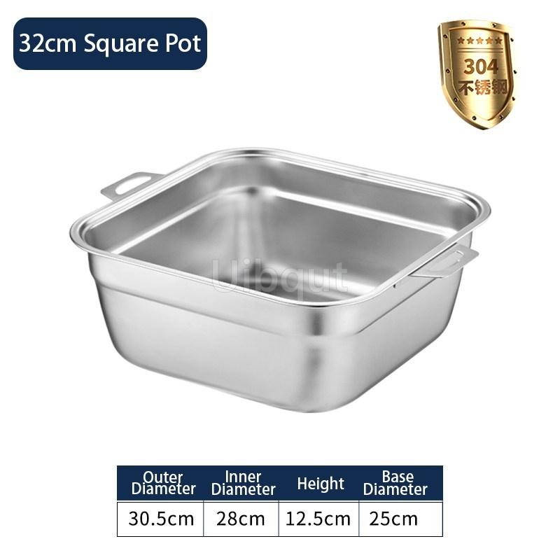 304 Stainless Steel Square Perforated Strainer Flat Bottom with Side Handles Colander for Washing Vegetables Marinating Tray