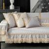 1pcs Four Season Universal Anti Slip Sofa Cushion European Style Embroidered Lace Skirt Edge Dust Pad Home Decorat Armrest Backrest Mats Pillow Cover