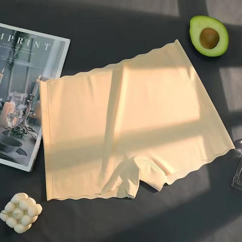 Women's Breathable Seamless Safety Pants, Mid-Waist, Pure Cotton Crotch, Korean Style, Solid Color, Anti-Exposure Underwear.