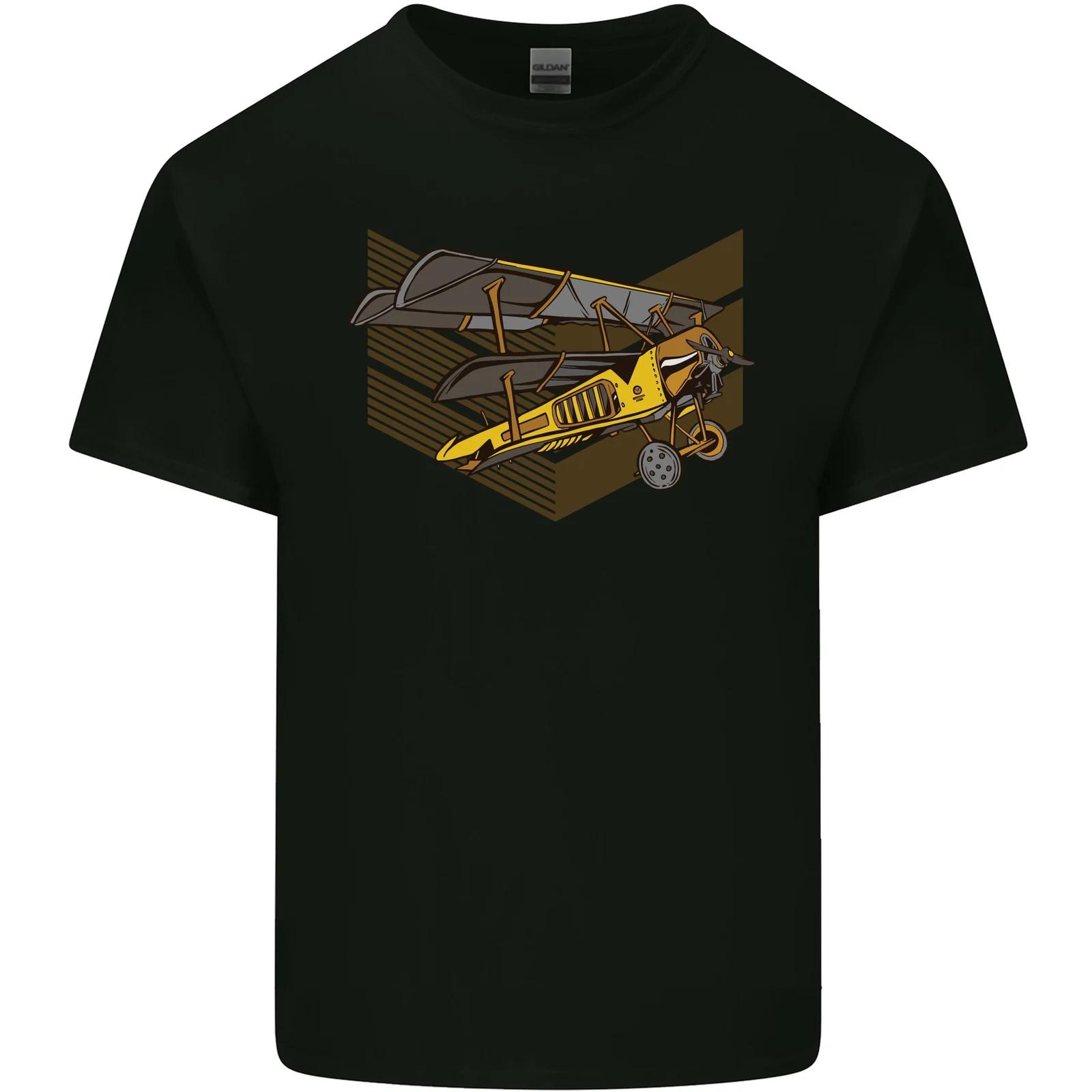 Steampunk Plane Aircraft Biplane Kids T-Shirt Childrens S