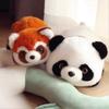 Reversible Panda Plush Toy Transformable Red Panda Plushie Stuffed Animal Doll Pillow Home Office Bedroom Decoration Kids Adults Christmas Birthday Gi