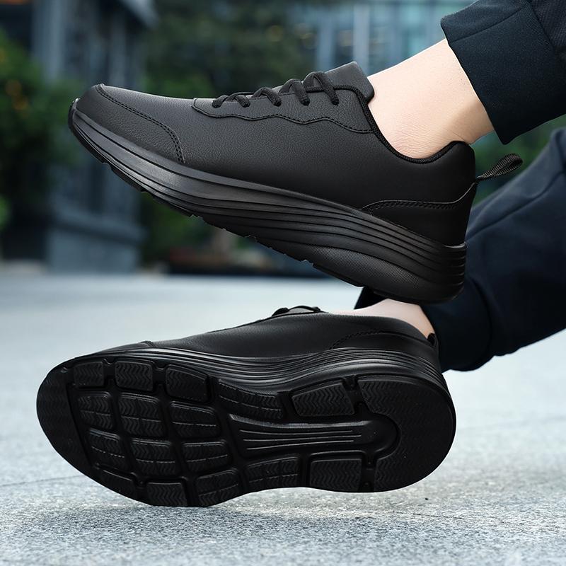 Modische Leder Herren Freizeitschuhe Wasserdichte Laufschuhe Herren Abriebfeste Herren Sportschuhe zum Gehen Zapatillas Deportivos Hombre