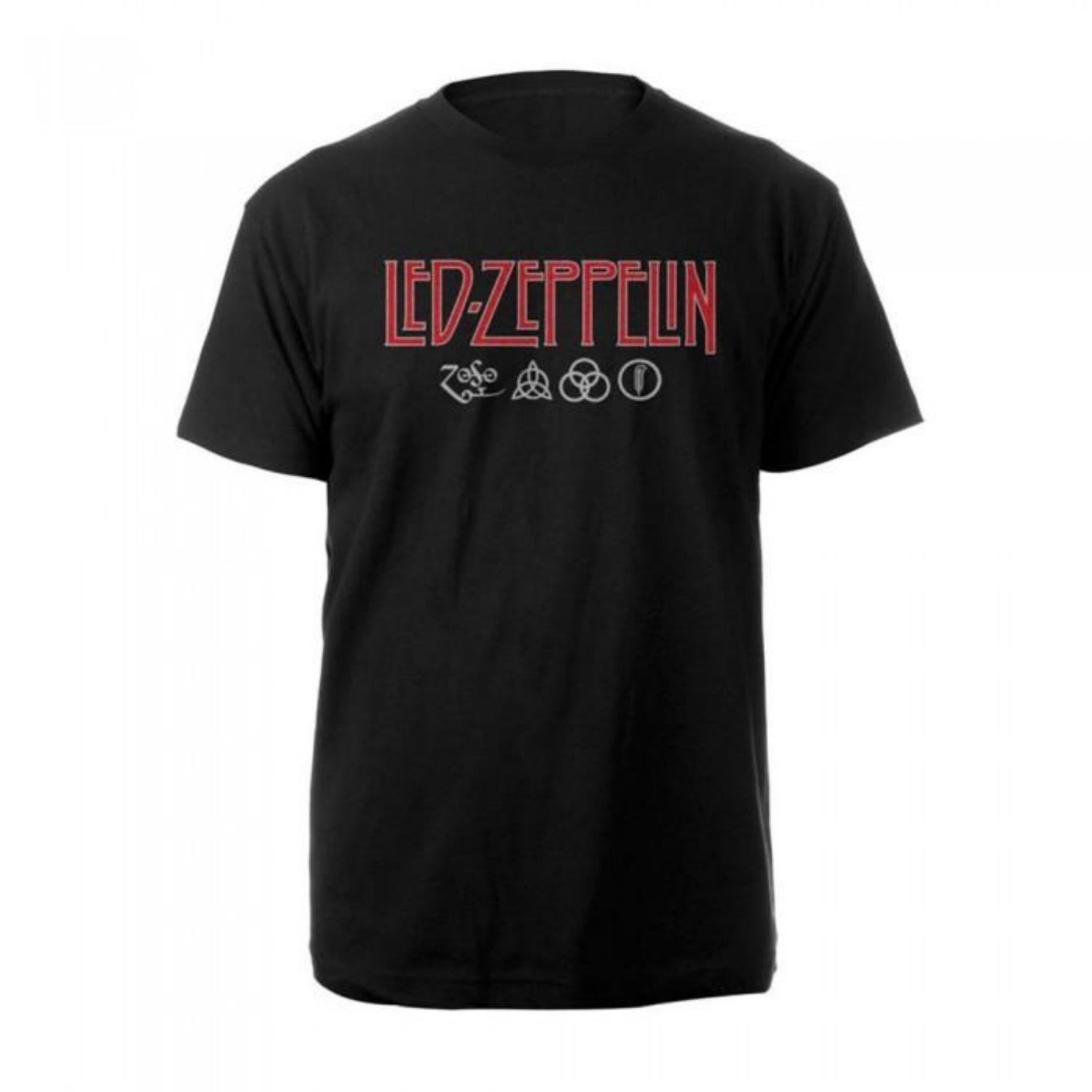 

Led Zeppelin Unisex Adult Symbols Logo T-Shirt S чёрный