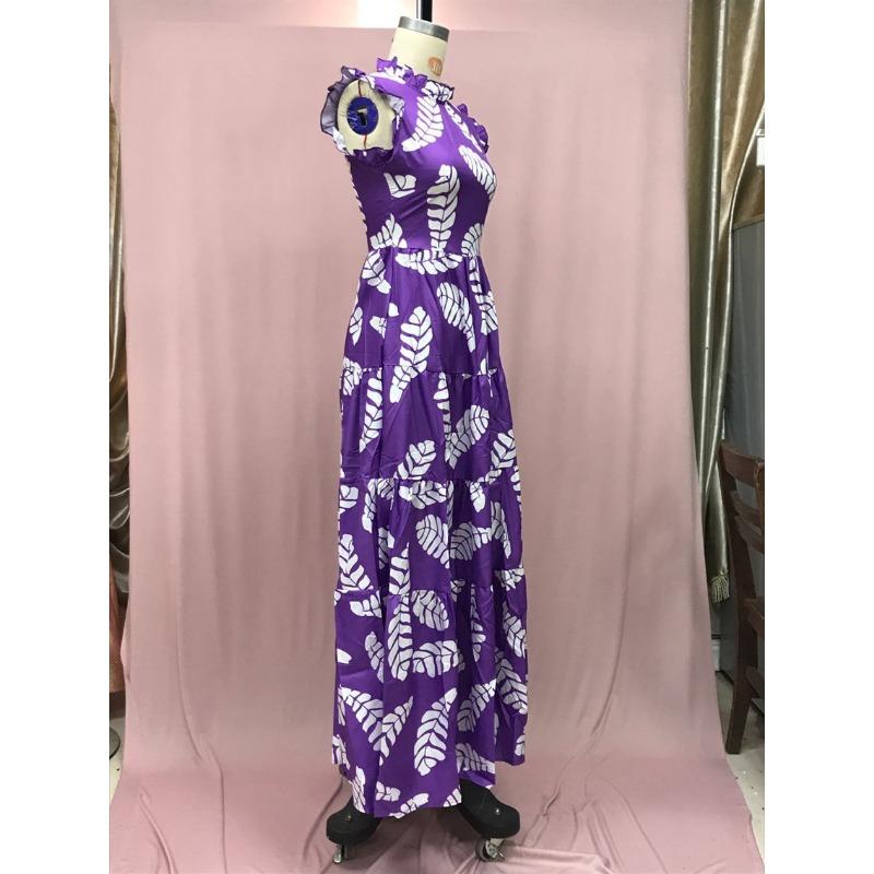 

Женские летние свободные платья без рукавов с принтом для похудения XL фиолетовый