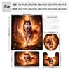 4Pcs Majestic Husky Shower Curtain Set with Non-Slip Bath Mat, Toilet Lid Cover, Contour Rug & 12 Hooks, Bathroom Decor