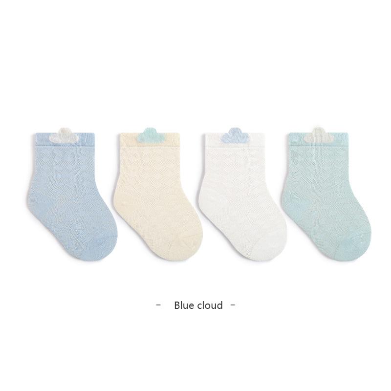 4 Pairs Newborn Baby Socks Light Thin Baby Girl Socks Soft Cotton Baby Boy Socks For Newborns