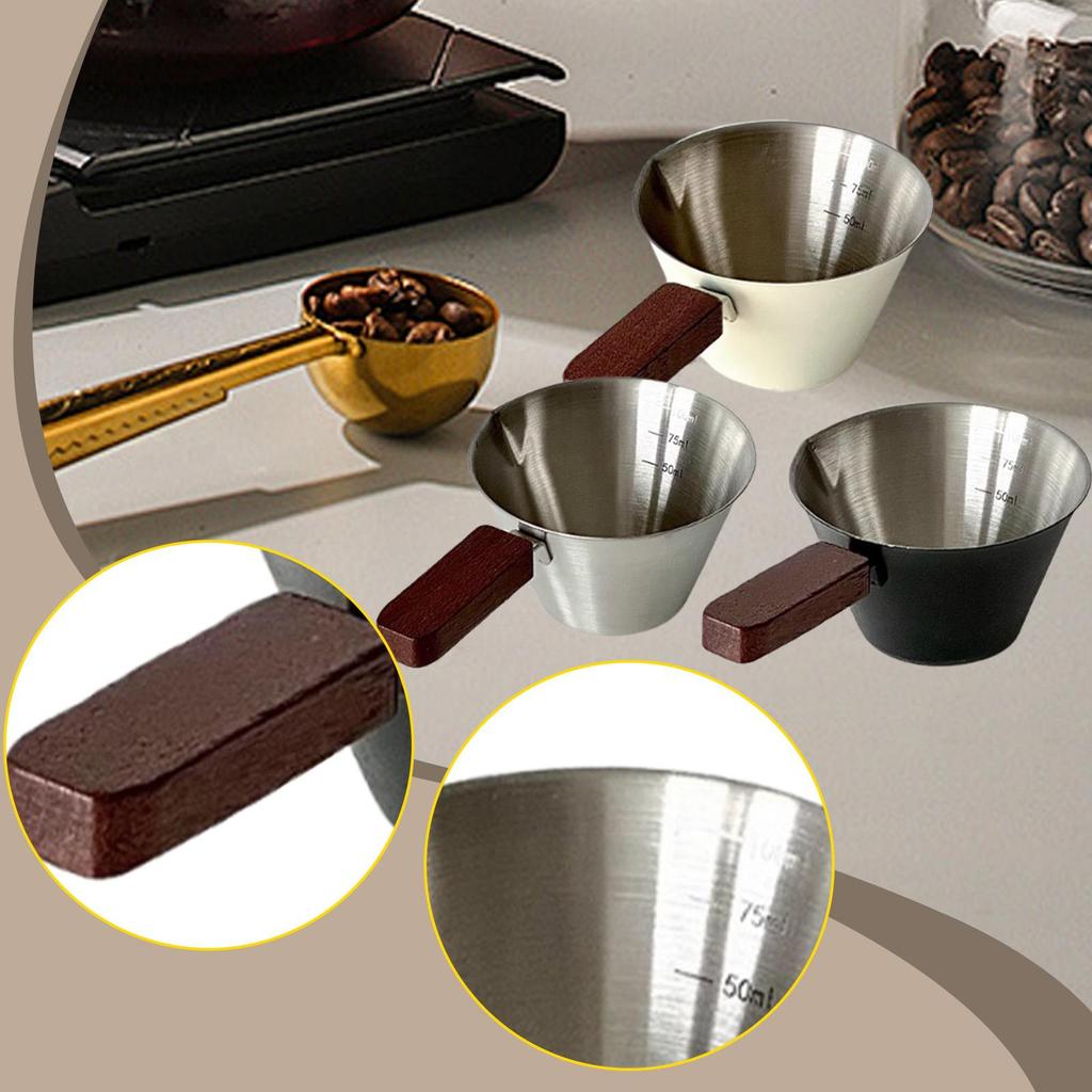 Espresso Measuring Cup Measuring Tool Unique Mouth Guide Clear Measurement Creative Multipurpose Extraction Cup for Milk Oil