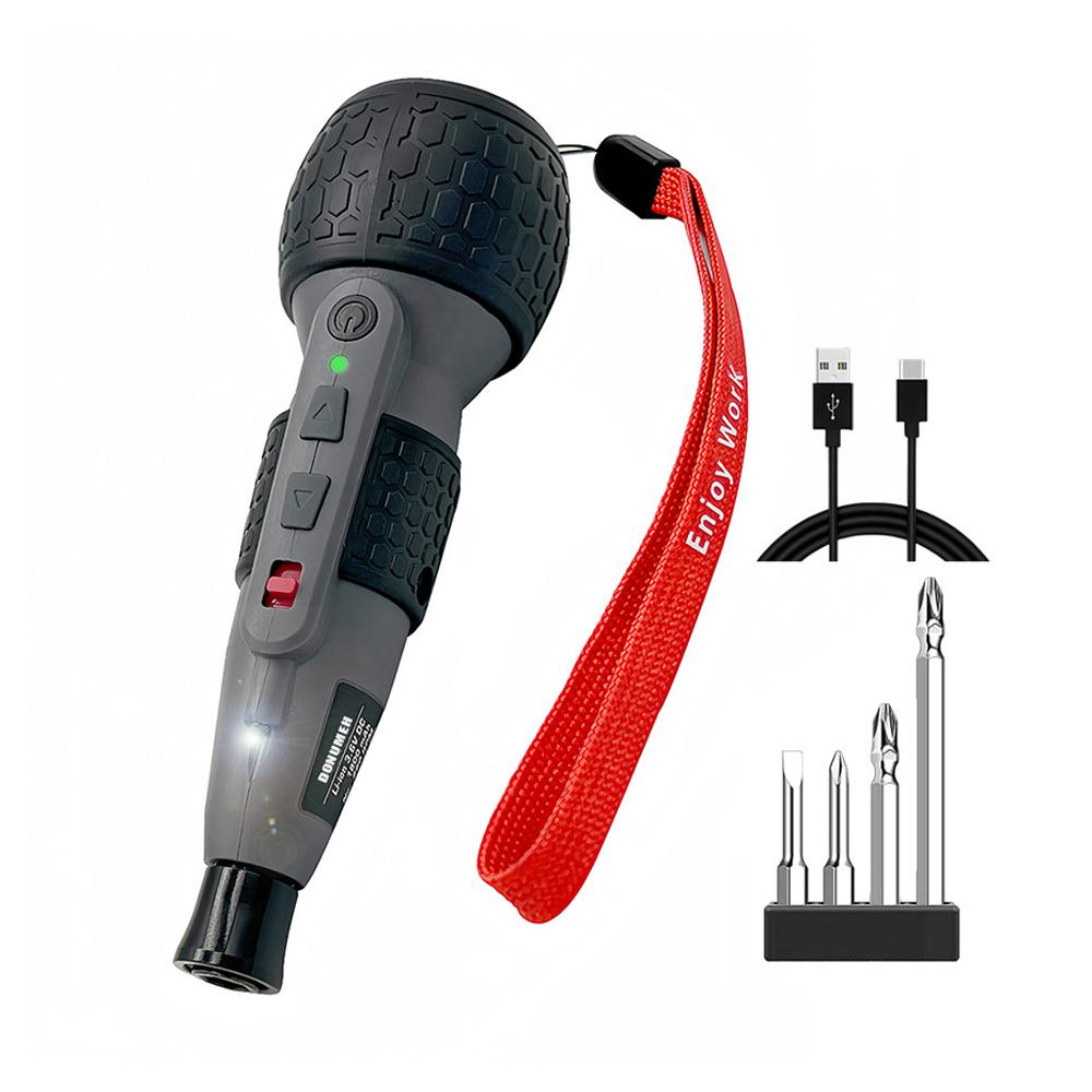 

Powerful Mini Electric Screwdriver Mini Drill 3-Level Torque Type-C LED Light Pen-Style Home Maintenance Easy for Beginners червоний