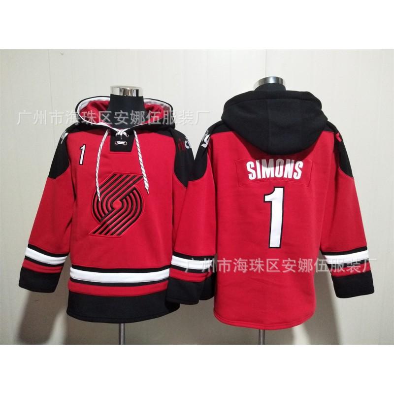2026 Rugby Fleece Hoodie Trailblazers 32 Embroidered Jersey Team Sports Winter Warm Top