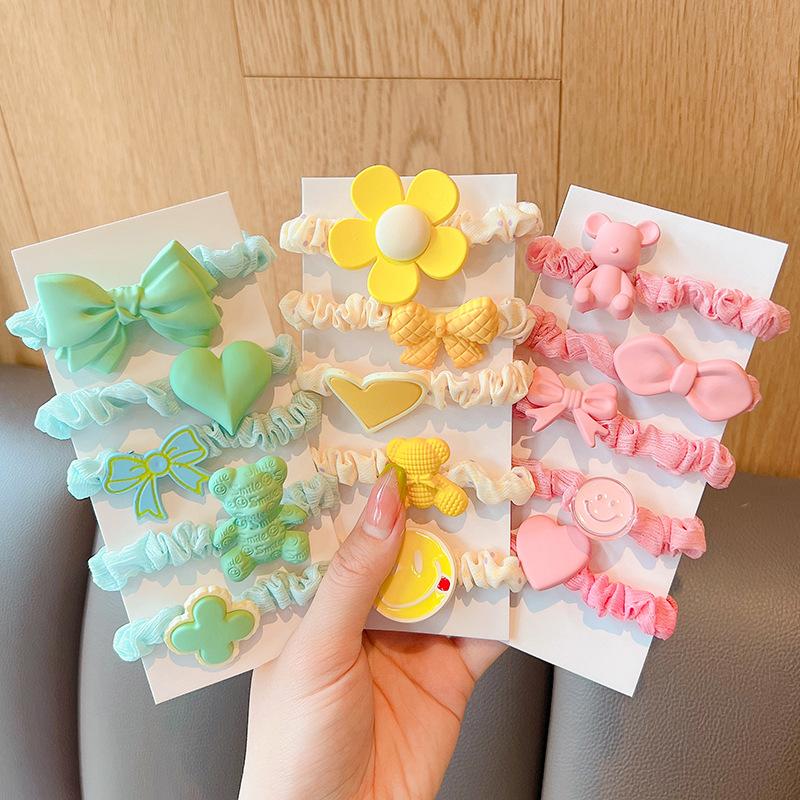 Cartoon Intestine Hair Bands For Kid Sweet Elastic Rubber Bands Fashion Hair Accessories Girls Nylon Hair Ties