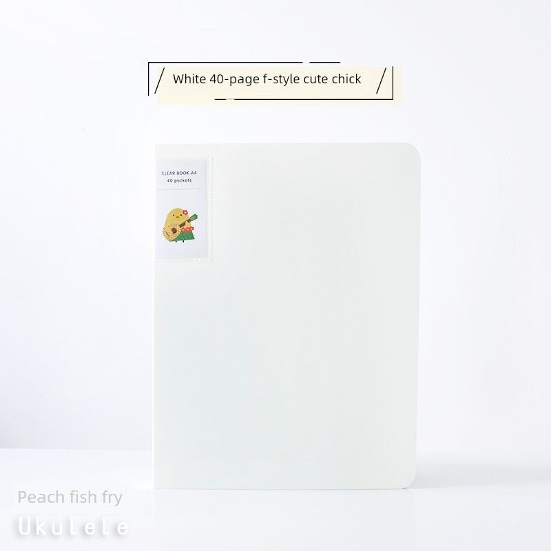 

Minimalist White Transparent Peach Little Fish Course Loose-Leaf White F-Style Cute Chick