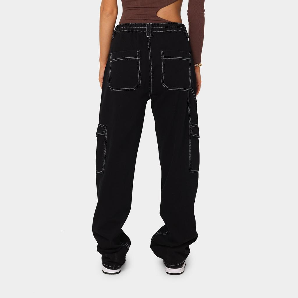 Ladies Straight Loose Wide Leg Pants Cargo Multi Pocket Jeans Casual Jeans For Women