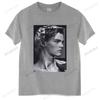Men's Harajuku Stone Statue David T-Shirt Movie Jack Dawson Leonardo DiCaprio Patchwork Print Tops Casual Streetwear T Shirt Men
