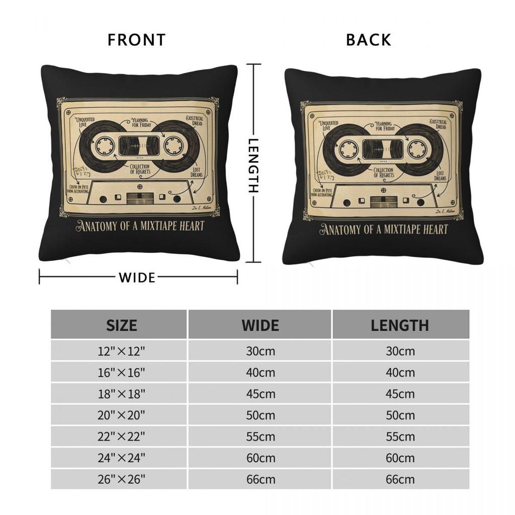 Retro Speaker Piano Rock Black White Square Pillowcase Cushion Cover Pillow Case Throw Pillow Cover for Home Sofa Living Room
