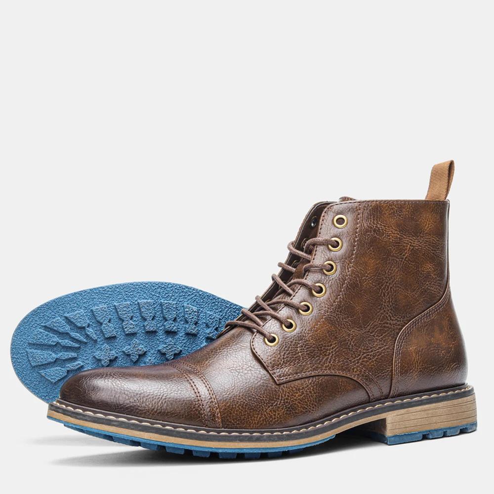 Mode Größe 39~48 Stiefel Herren Marke 2024 Mode Bequeme Winterstiefel Leder