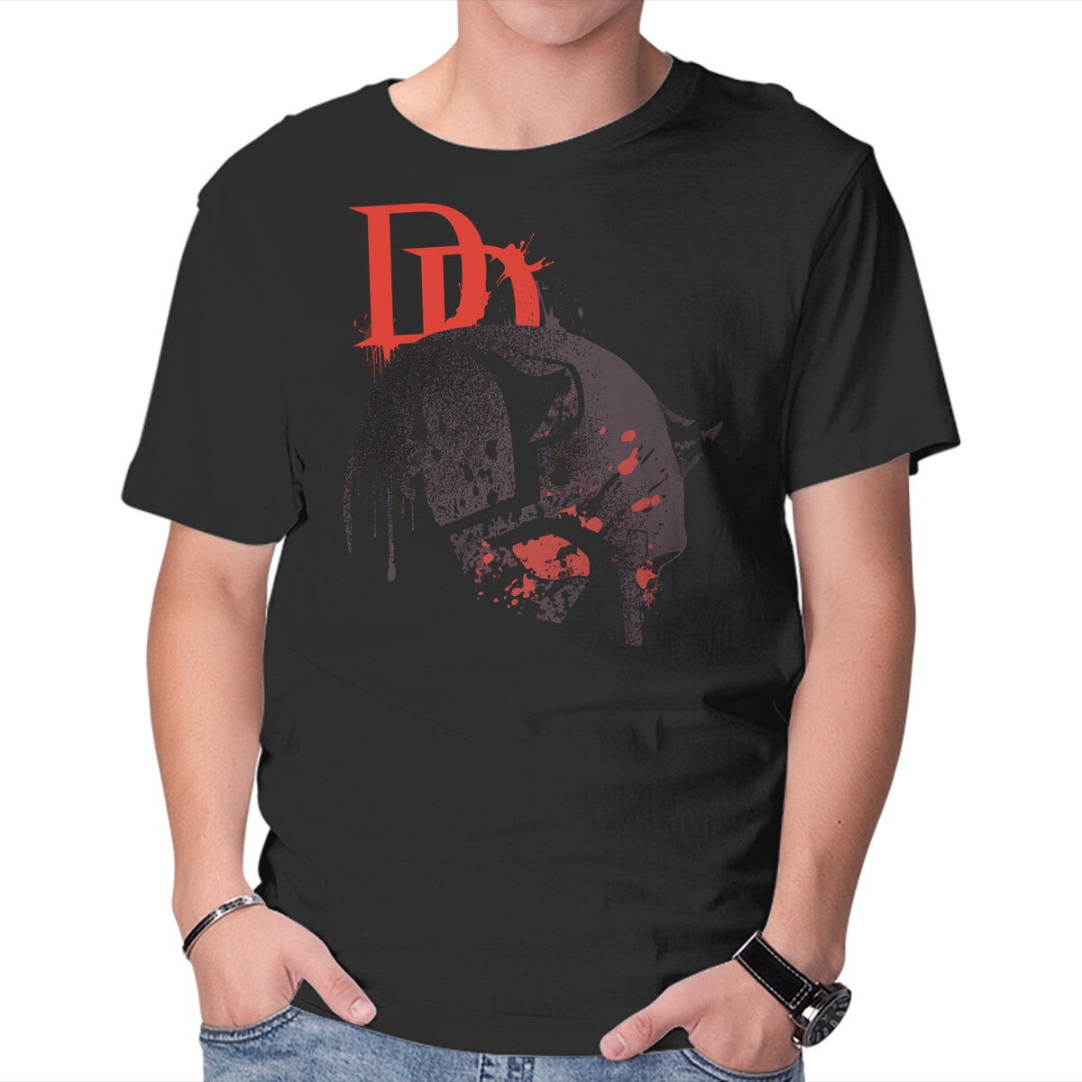 Unisex Crew Neck T-Shirt The Devil Mask Graphic Short Sleeve Casual Tee XXXXL