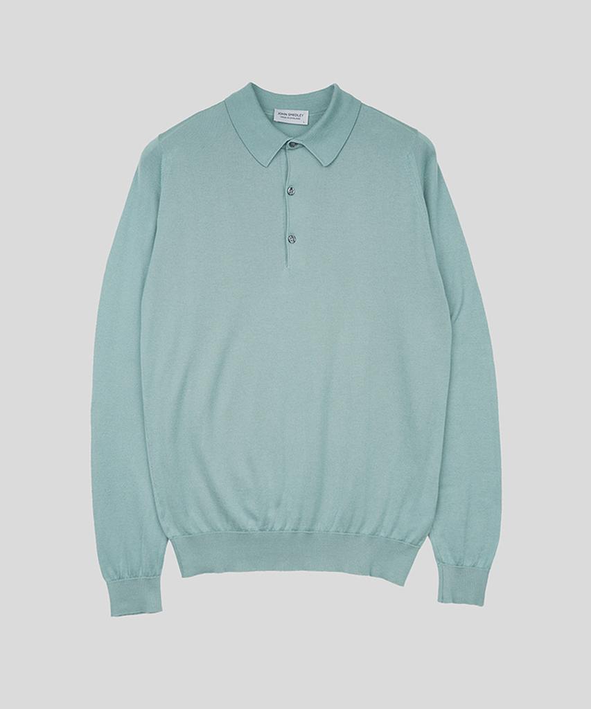 Jonseumedeulli Bradwell Sea Island Cotton Long Sleeves Polo Shirt Heritage Two 8 Colors (B Type)
