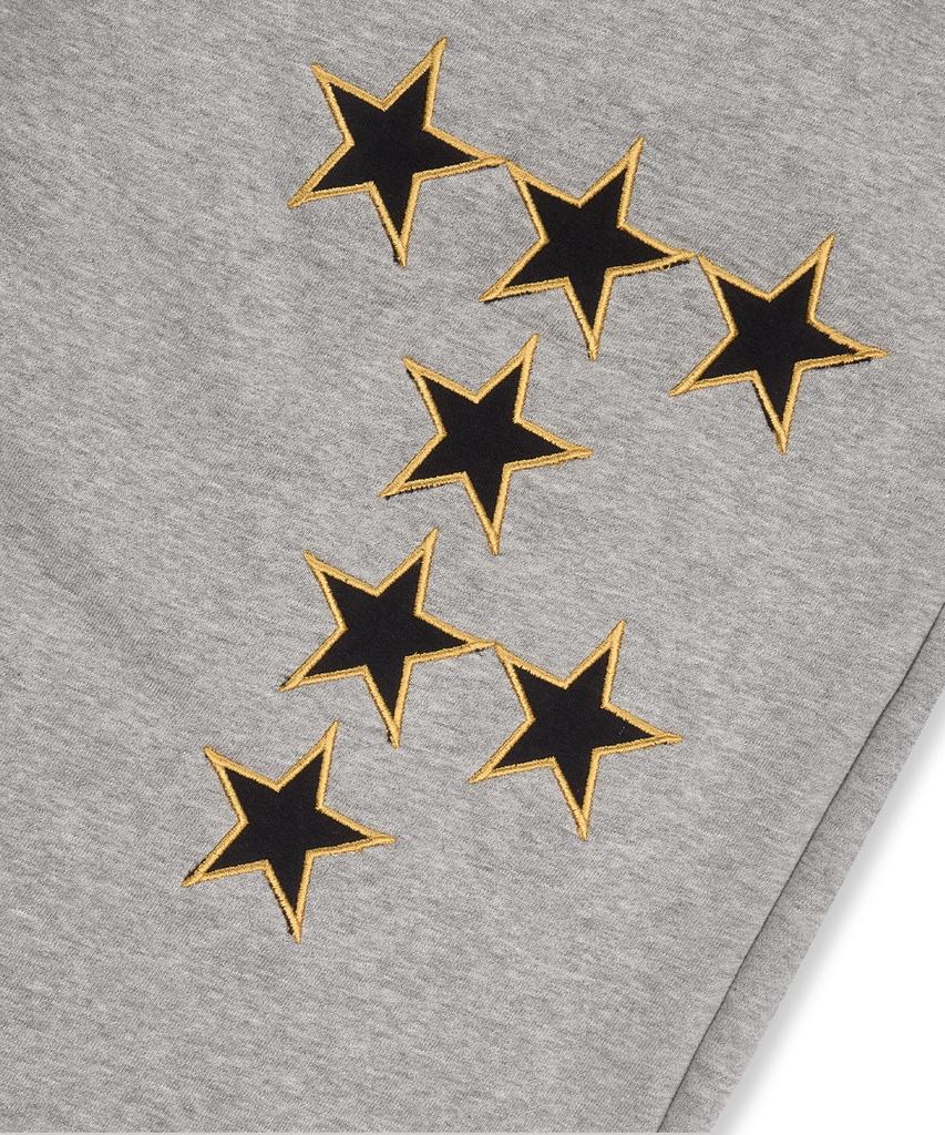 EASY NO EASY Star Lettering Patch Bermuda Sweatpants - Gray