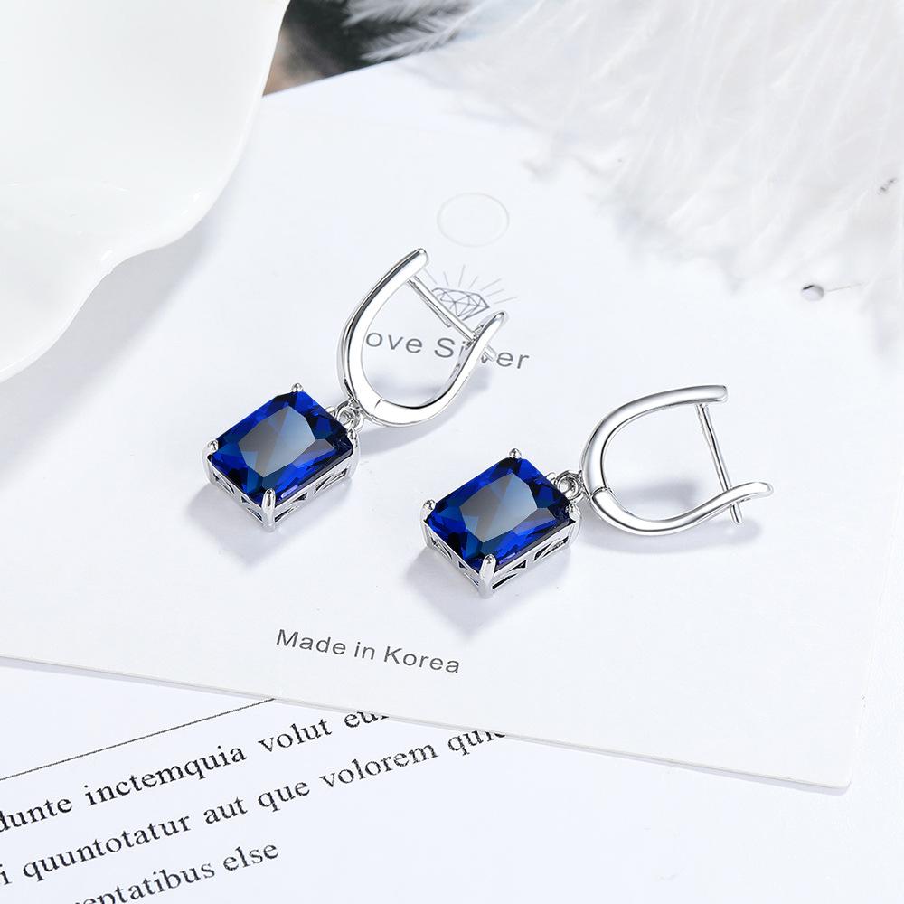 925 Silver Earrings Superior Luxury Multiple Zircon for Women Fashion Jewelry Gifts Wedding Engagement Party Cute