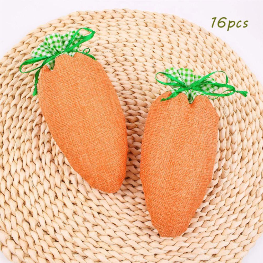 Carrot-Shaped Easter Present Bag Linen Material Drawstring Party Bags Easter Decorations