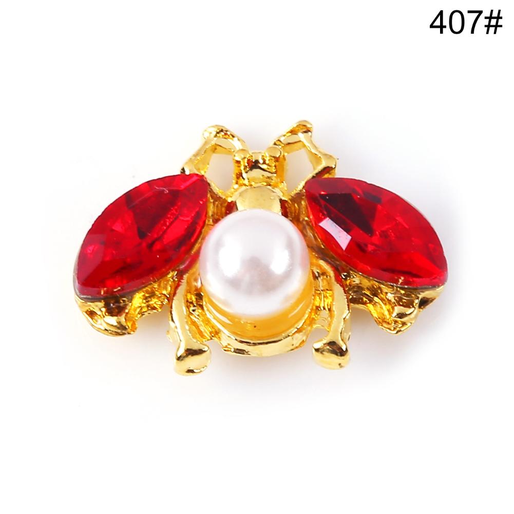 Moda Güzellik Bakımı 10 Adet Arı Sahte 3D Tırnak Şekli Taklidi Inci Kakma Sanat Süsler Manikür Süsleme