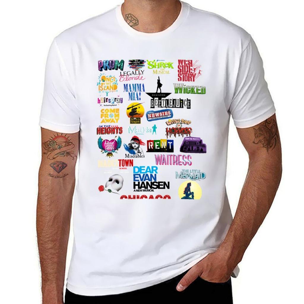 Musical Theater Sticker Shirt Inspired by Broadway Shows T-Shirt Customs Design Your Own Funnys Men's Clothing