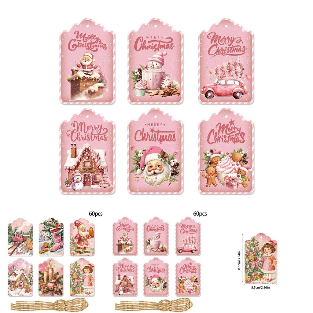 Holiday Season Paper Gift Tags With Vintage Style 60pcs For Christmas Celebrations