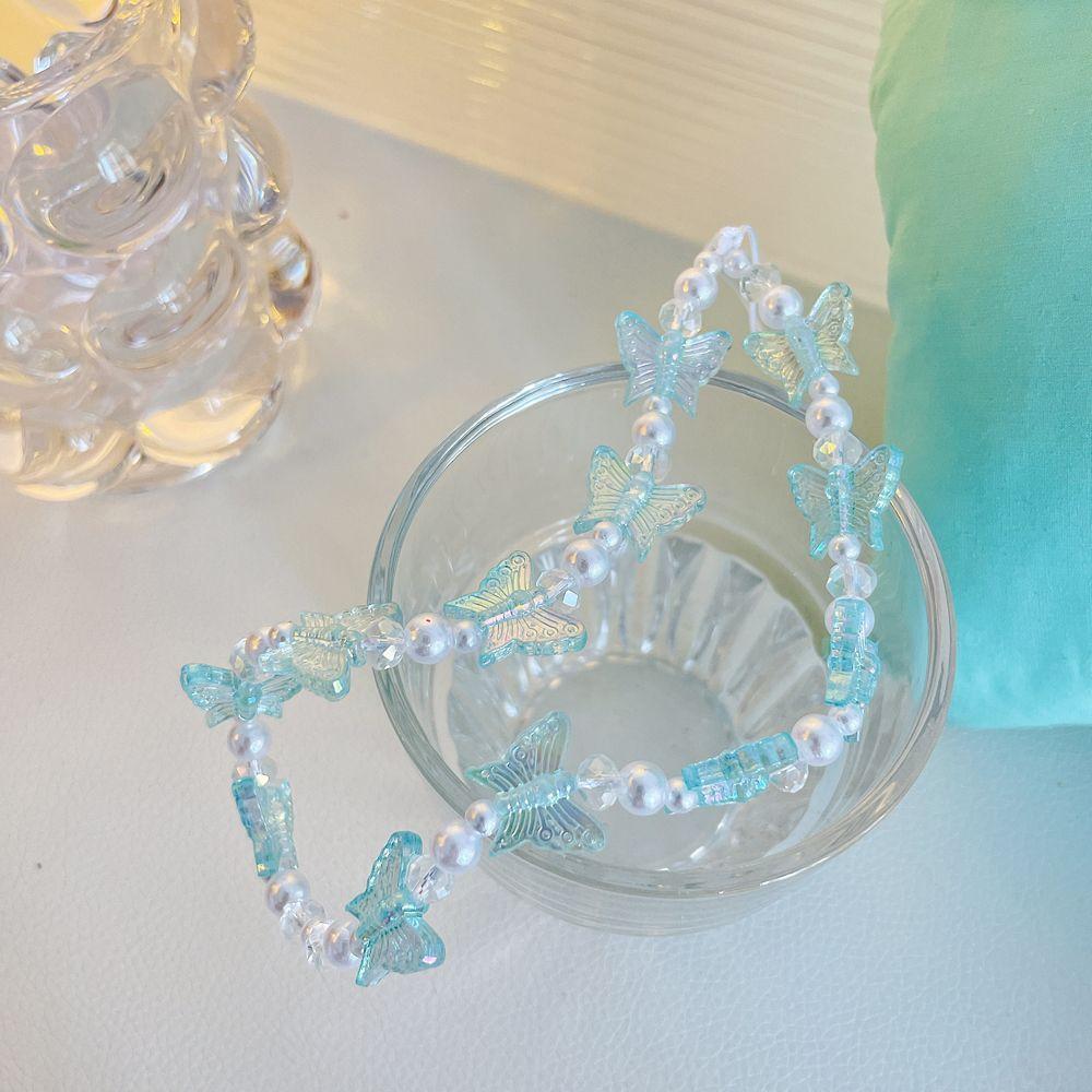 Cord Charming Gifts Phone Lanyard Mobile Strap Butterfly Phone Chains Anti-Lost Rope Beaded Chain